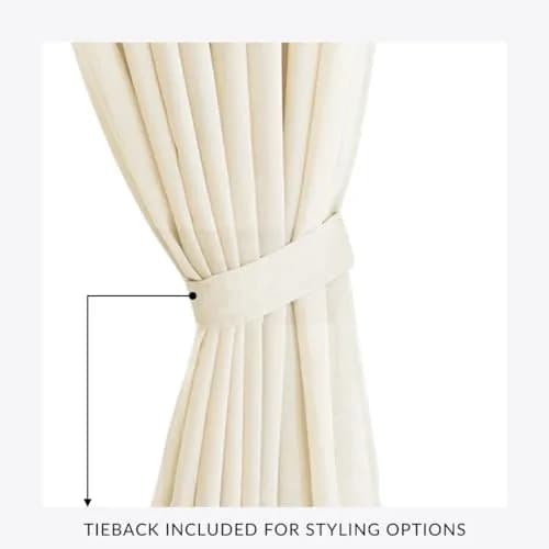 Threadmade Carmen Sheer Extra Wide Indoor/Outdoor Sheer Window Curtain, Ivory - 114" W x 108" L | Elegant Privacy & Sun Filter thumbnail 7