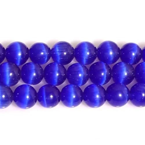 HAAMIIQII Royal Blue Cat Eye Beads 10mm | Luminous Gemstone for Jewelry & Crafts thumbnail 4