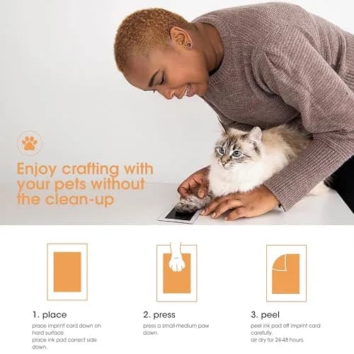 Pearhead Paw Print Clean Touch Ink Pad Kit for Dogs and Cats, Black Ink, 1 Pad & 2 Cards | Mess-Free Pet Keepsake thumbnail 3