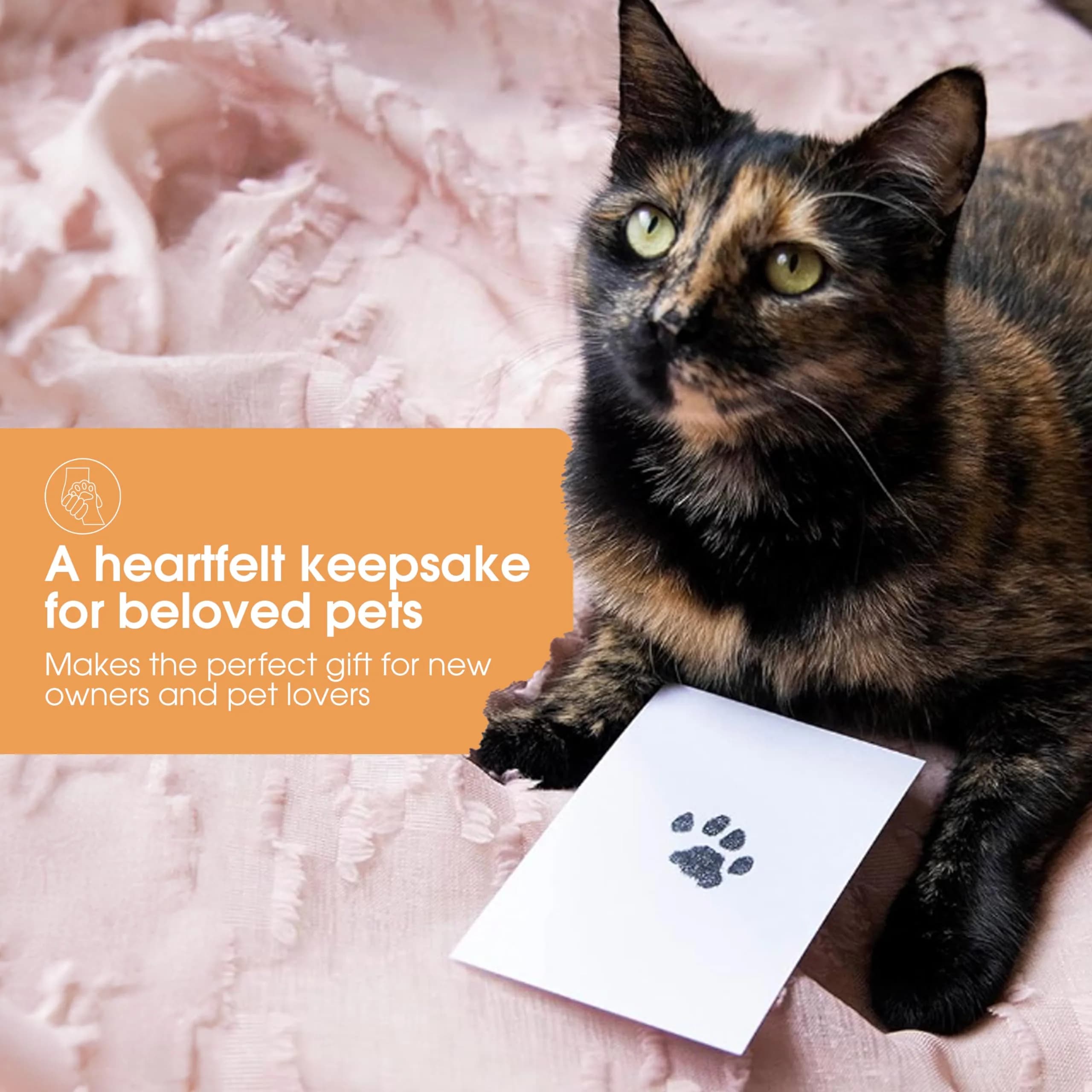 Pearhead Paw Print Clean Touch Ink Pad Kit for Dogs and Cats, Black Ink, 1 Pad & 2 Cards | Mess-Free Pet Keepsake - view 4