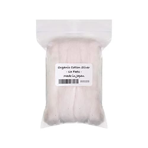 AMOZA Organic Cotton Sliver 13 Feet | 100% Organic Unbleached Cotton from Japan thumbnail 1