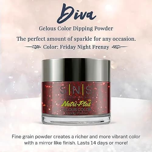 SNS Nail Dip Powder Friday Night Frenzy Metallic Reds Glitter 28g (1 oz) | Long-Lasting Dip Nail Color thumbnail 2