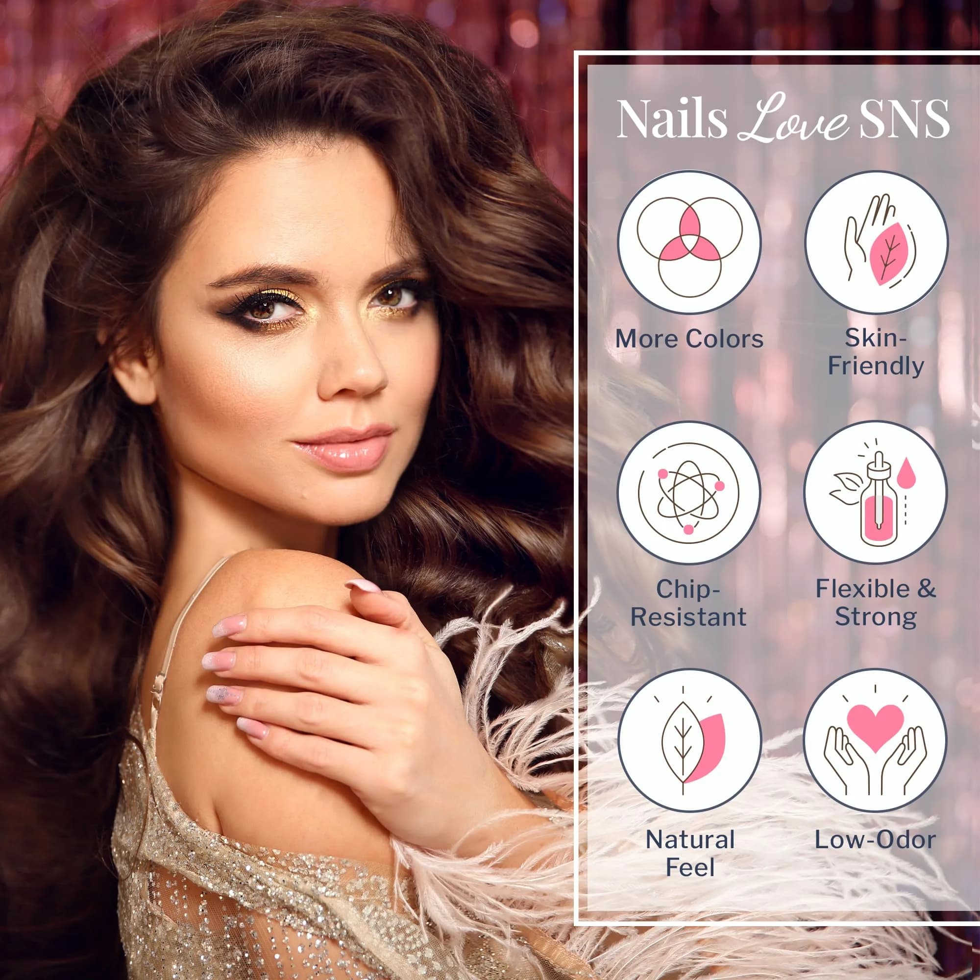 SNS Nail Dip Powder Friday Night Frenzy Metallic Reds Glitter 28g (1 oz) | Long-Lasting Dip Nail Color - view 3