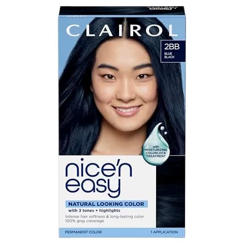 Clairol Nice'n Easy Permanent Hair Dye 2BB Blue Black, 6.26 Fl Oz (Pack of 1) | 100% Gray Coverage thumbnail 1
