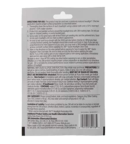 3M Quick Headlight Clear Coat Kit 156 g (5.5 oz) | Cleans and Prevents Lens Yellowing thumbnail 4