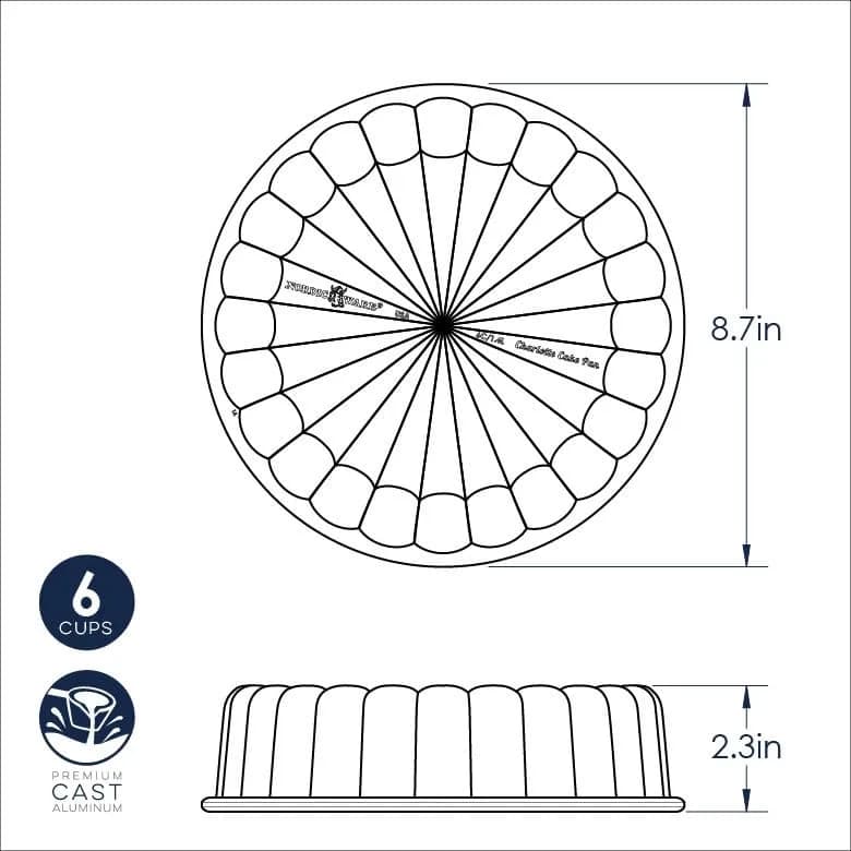 Nordic Ware Charlotte Bundt Pan 6-Cup (1.4L) Toffee | Cast Aluminum Nonstick Cake Mold - view 7