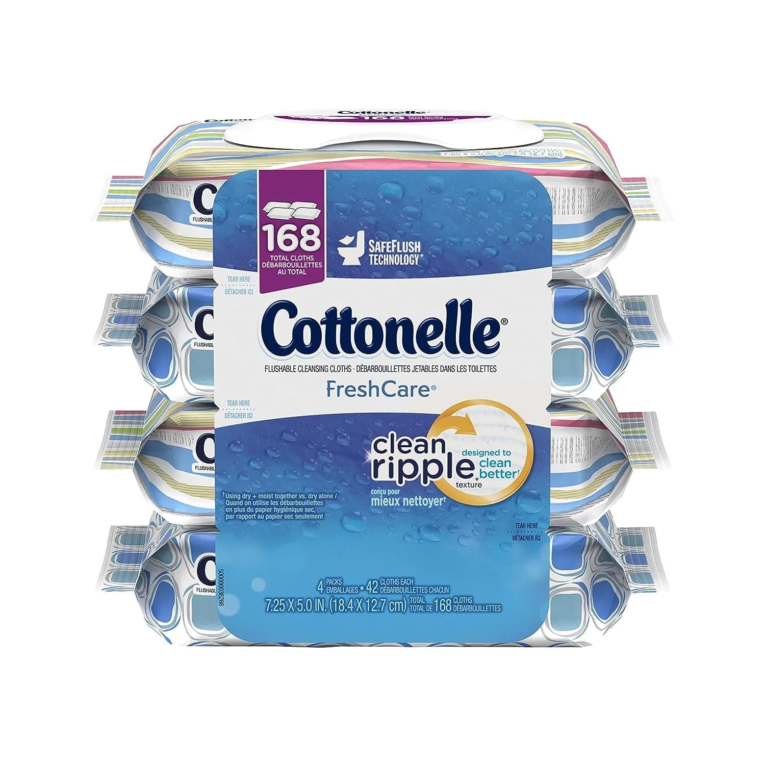 Cottonelle Fresh Care Flushable Cleansing Cloths 42 Sheets | Gentle, Septic Safe & Portable
