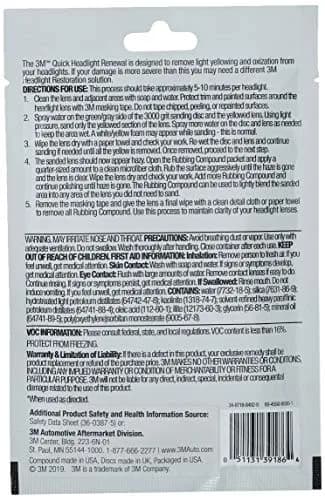 3M Quick Headlight Renewal Kit 29ml (1 Fl Oz) | Removes Haziness & Yellowing thumbnail 6