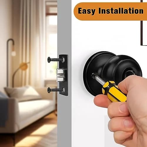 Probrico Black Door Knobs Privacy Interior Door Knob 10 Pack | ANSI Grade 3, Exceeds 200,000 Cycles thumbnail 4