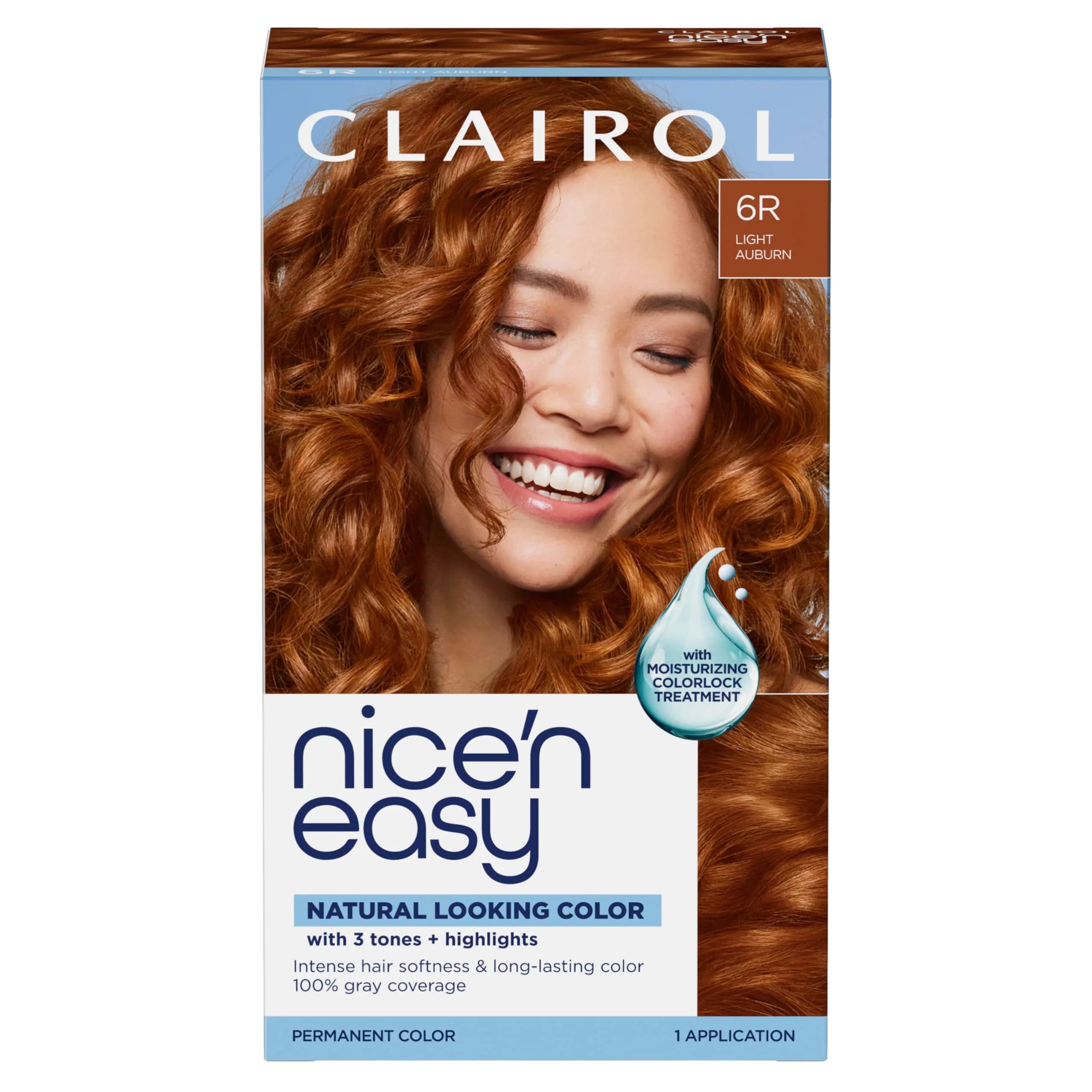 Clairol Nice'n Easy Permanent Hair Dye 6R Light Auburn, 6.26 Fl Oz (Pack of 1) | Rich Auburn Hair Color - main product image