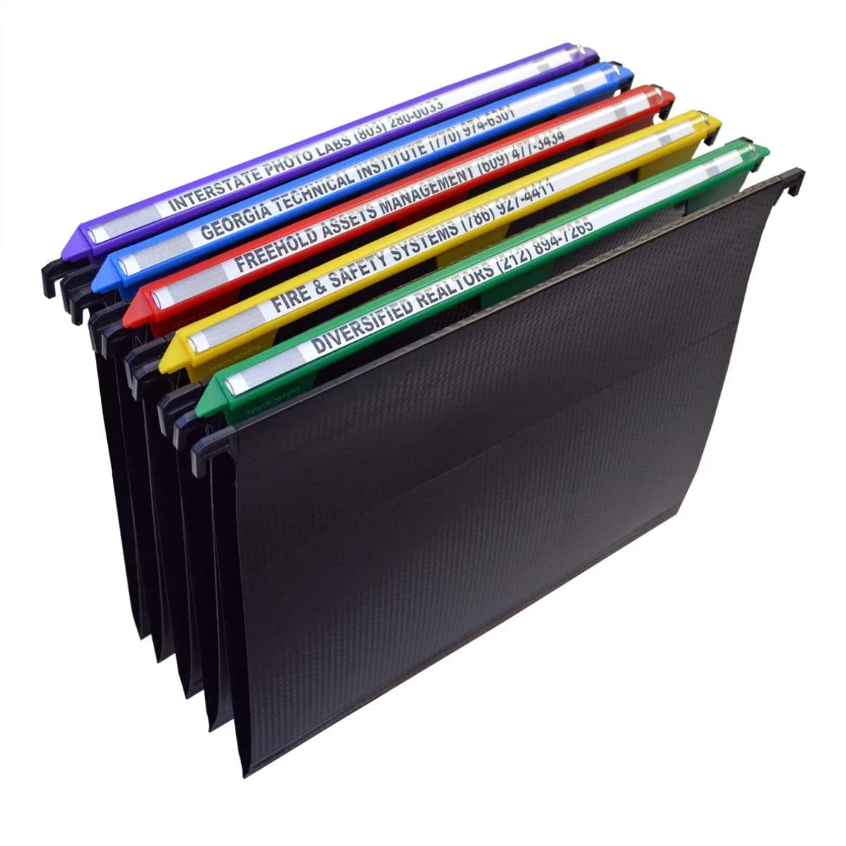 Ultimate Office MagniFile V-Bottom Hanging File Folders, Set of 5 Assorted | Polypropylene, Letter Size, 2" Expansion — Assorted