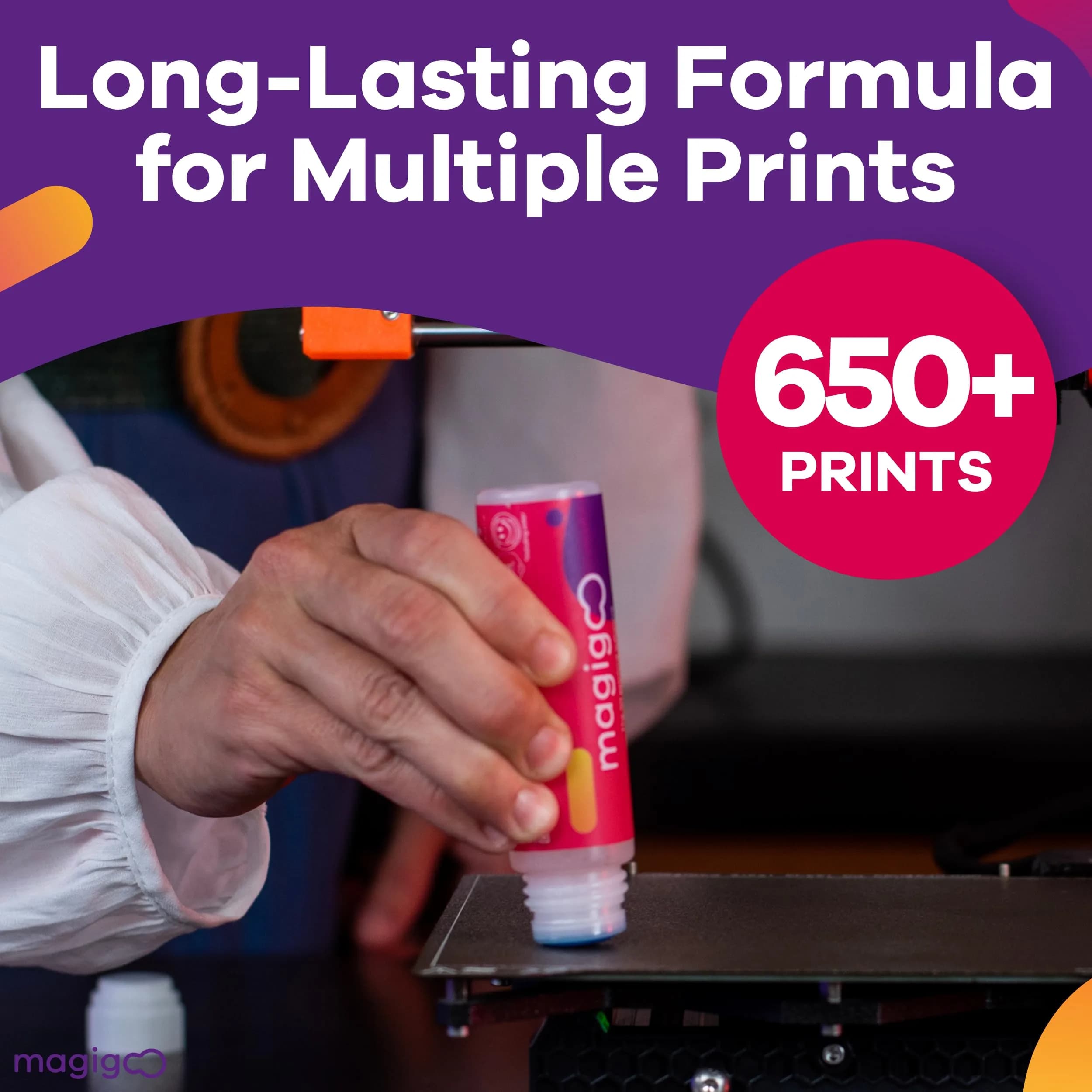 Magigoo 3D Printer Adhesive Glue 120 mL (4 Fl Oz) | Reduces Warping for ABS, PLA, PETG, HIPS, ASA, TPU - view 6