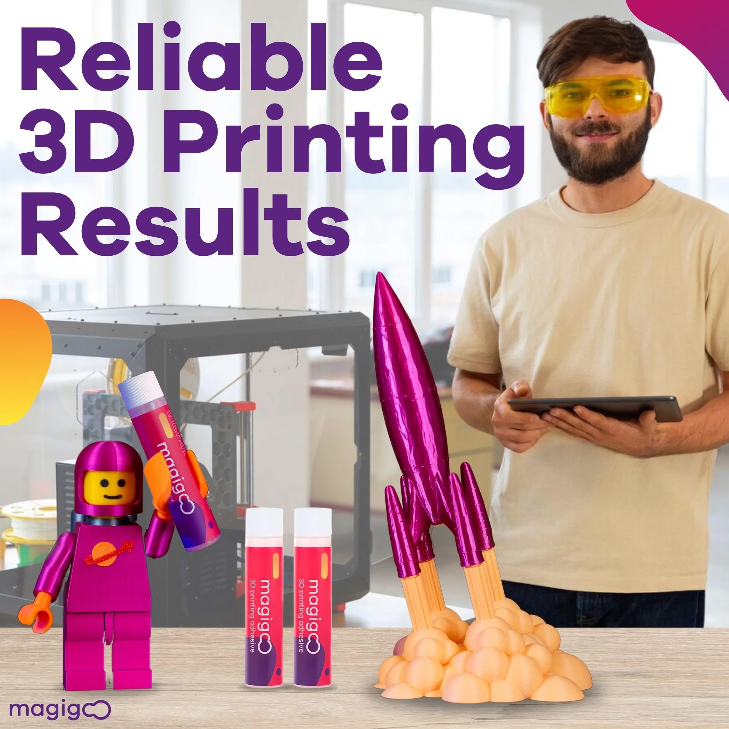 Magigoo 3D Printer Adhesive Glue 120 mL (4 Fl Oz) | Reduces Warping for ABS, PLA, PETG, HIPS, ASA, TPU - view 7