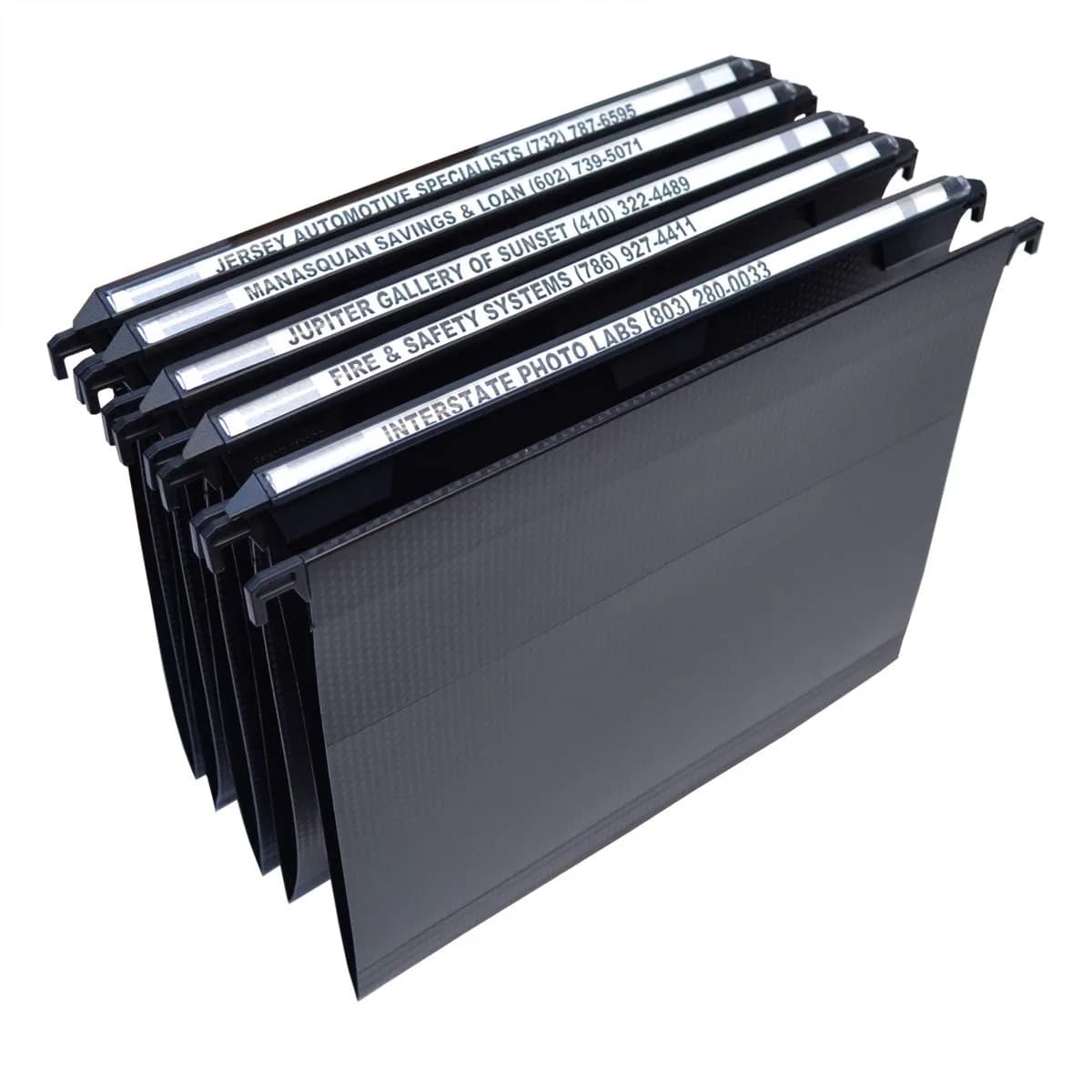 Ultimate Office MagniFile V-Bottom Hanging File Folders, Set of 5 Black | Durable Polypropylene for Active Filing — Black