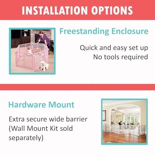 Toddleroo Superyard 6-Panel Baby Playard 18.5 SqFt Pink | Portable Indoor/Outdoor Safety Fence thumbnail 4