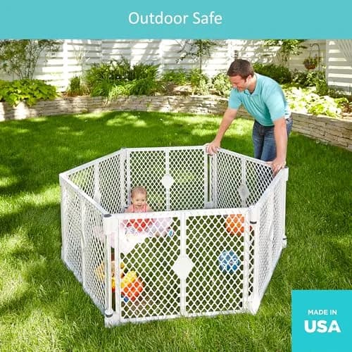 Toddleroo Superyard 6-Panel Baby Playard 18.5 SqFt Pink | Portable Indoor/Outdoor Safety Fence thumbnail 5