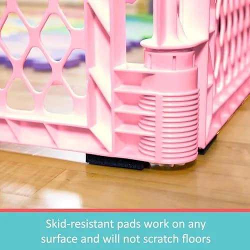 Toddleroo Superyard 6-Panel Baby Playard 18.5 SqFt Pink | Portable Indoor/Outdoor Safety Fence thumbnail 2