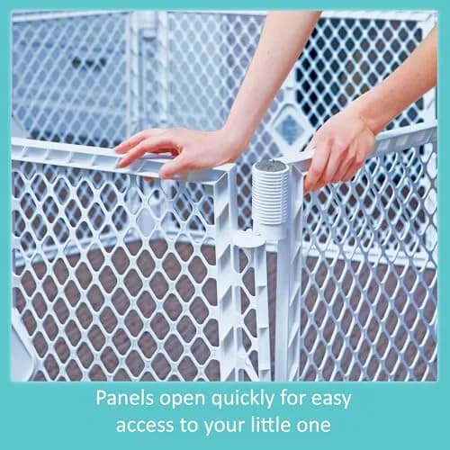 Toddleroo Superyard 6-Panel Baby Playard 18.5 SqFt Pink | Portable Indoor/Outdoor Safety Fence thumbnail 3