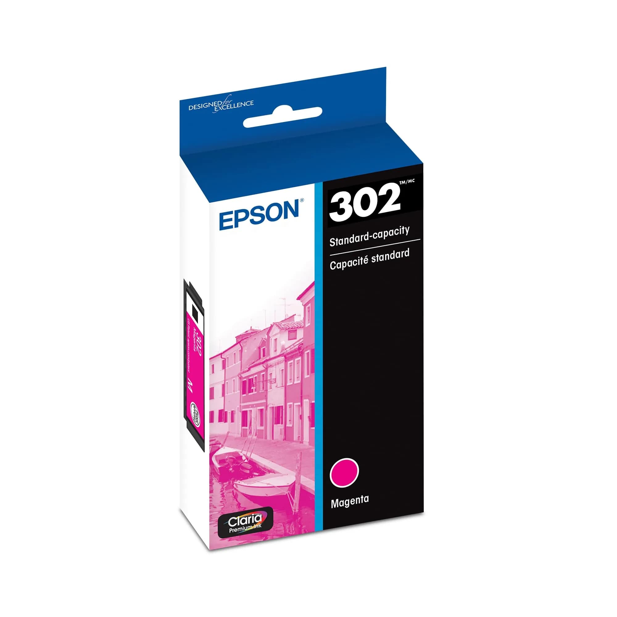 Epson 302 Claria Premium Ink Cartridge (T302120-S) Standard Capacity Photo Black | Sharp Photos & Text — Magenta / Standard Yield
