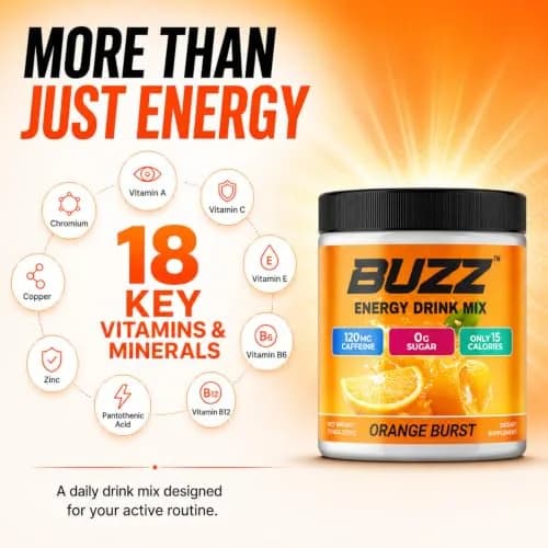 Morning Buzz Sugar Free Nutritional Supplement 8oz | Orange Burst Flavor for Energy & Focus thumbnail 5