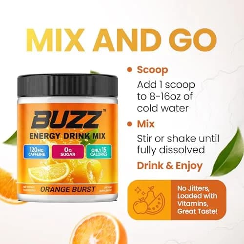 Morning Buzz Sugar Free Nutritional Supplement 8oz | Orange Burst Flavor for Energy & Focus thumbnail 8