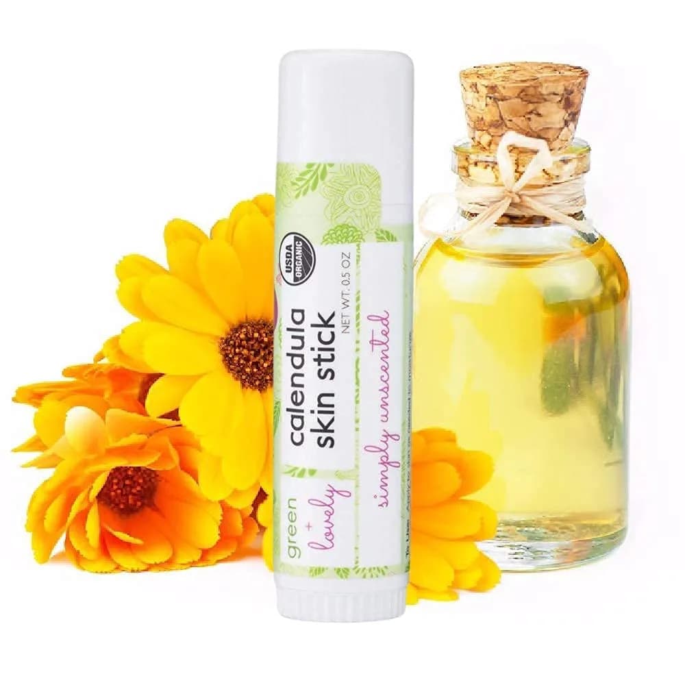 Green + Lovely Calendula Skin Stick Organic Lotion Balm 1 oz (2 Tube Set) | Certified Organic Moisturizing Balm for Sensitive Skin - view 5