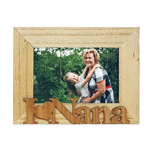 Isaac Jacobs 4x6 Natural Wood Sentiments “I Love Nana Picture Frame | Elegant Wall & Tabletop Decor thumbnail 2