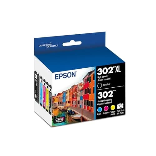 Epson 302 Claria Premium Ink High Capacity Black & Standard Color Cartridge Combo Pack (T302XL-BCS) - 5 Cartridges thumbnail 1