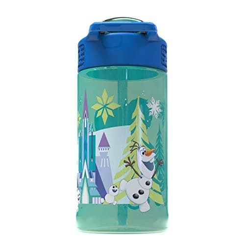 Zak Designs Disney Frozen 16oz (473ml) Leak-Proof Straw Kids Water Bottle | BPA-Free Plastic thumbnail 6