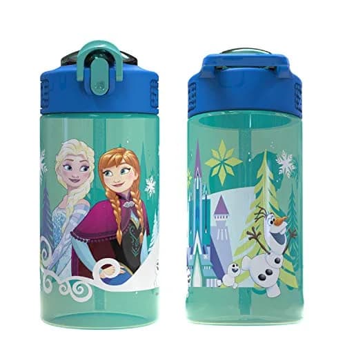Zak Designs Disney Frozen 16oz (473ml) Leak-Proof Straw Kids Water Bottle | BPA-Free Plastic thumbnail 9