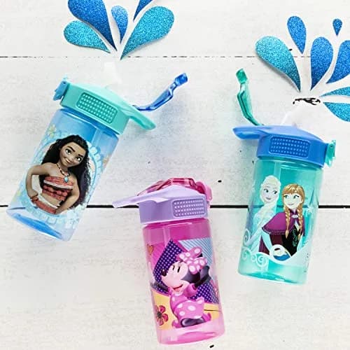 Zak Designs Disney Frozen 16oz (473ml) Leak-Proof Straw Kids Water Bottle | BPA-Free Plastic thumbnail 4