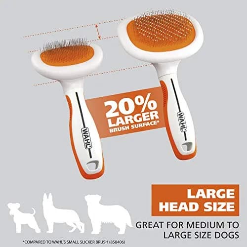Wahl Premium Patented Dual Level Sensitive Skin Pet Slicker Brush | Large Dual Pins for All Coats thumbnail 6