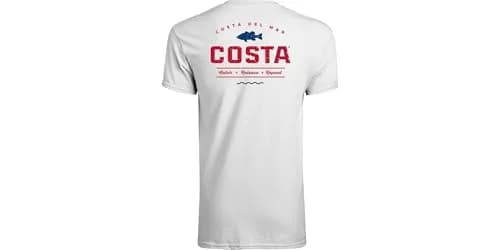 Costa Del Mar Topwater Short Sleeve T Shirt, White, Small | UPF 50 Sun Protection thumbnail 1