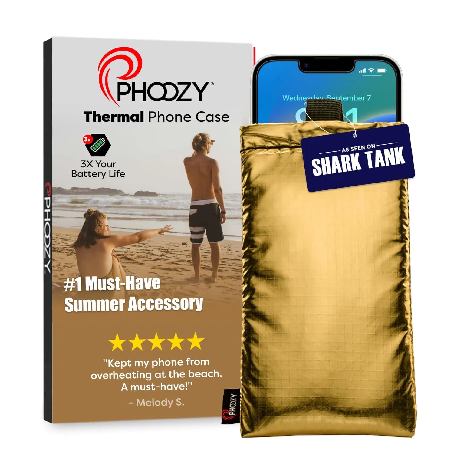 PHOOZY Apollo Large Space Thermal Phone Case | Insulated & Water Resistant — Gold