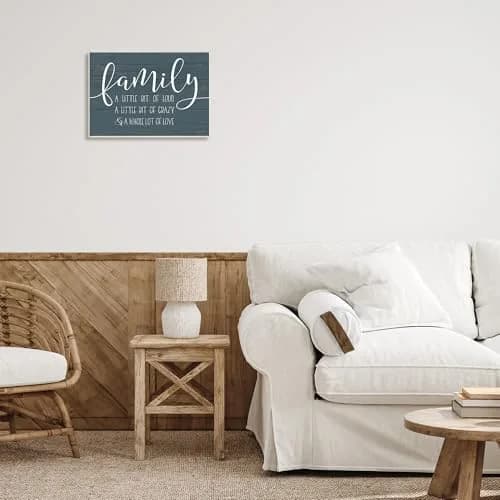 Stupell Industries 'Family Loud Crazy Love' Wall Plaque Art 48cm x 33cm (19" x 13") | Rustic Wood MDF thumbnail 2