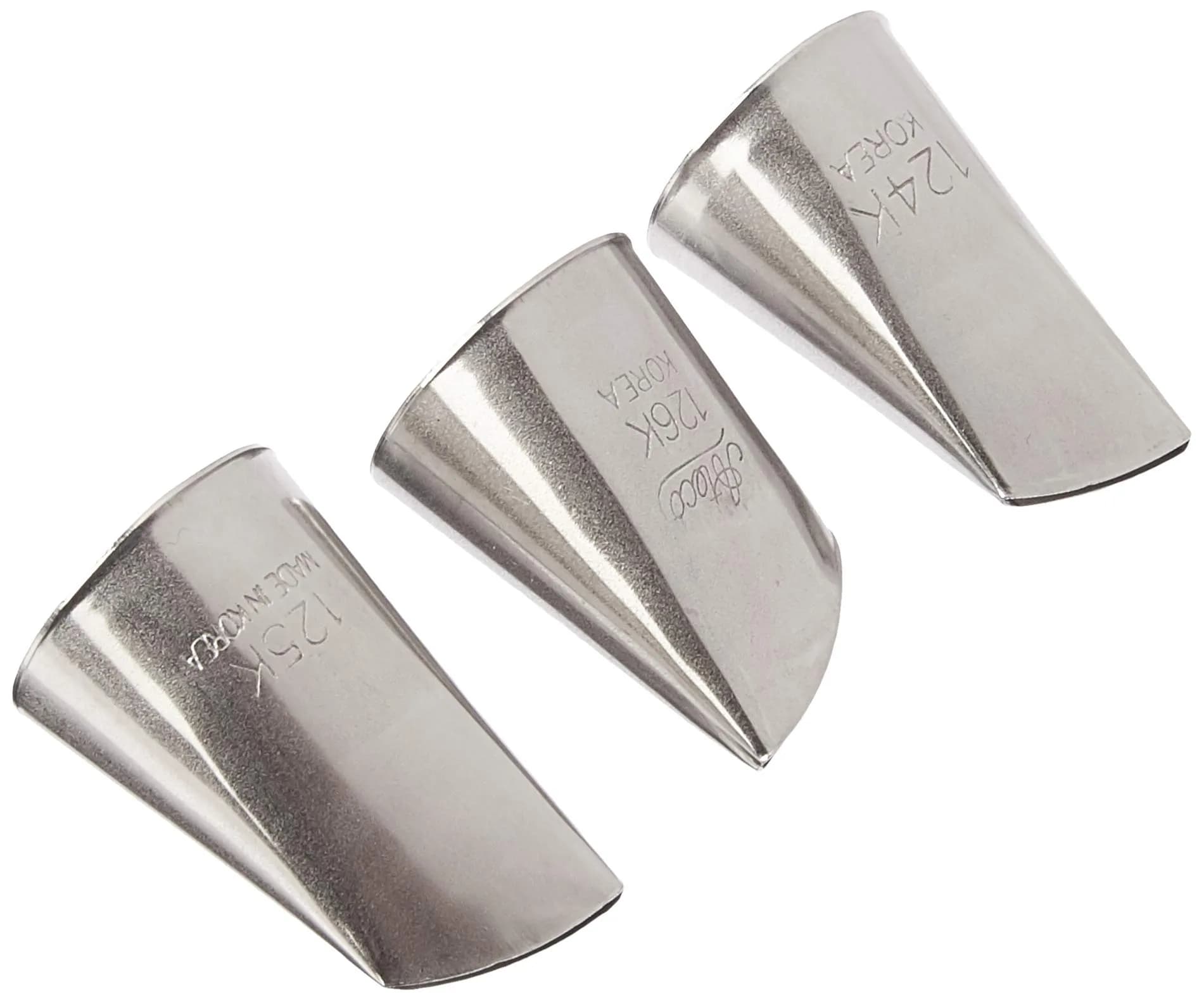 Ateco Korean Flower Piping Tip Set 124K, 125K, 126K (3-Piece Set, Silver) | Create Blossoms & Ruffles — Silver