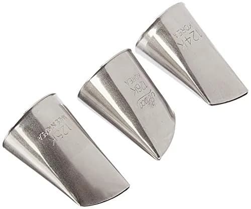 Ateco Korean Flower Piping Tip Set 124K, 125K, 126K (3-Piece Set, Silver) | Create Blossoms & Ruffles thumbnail 1