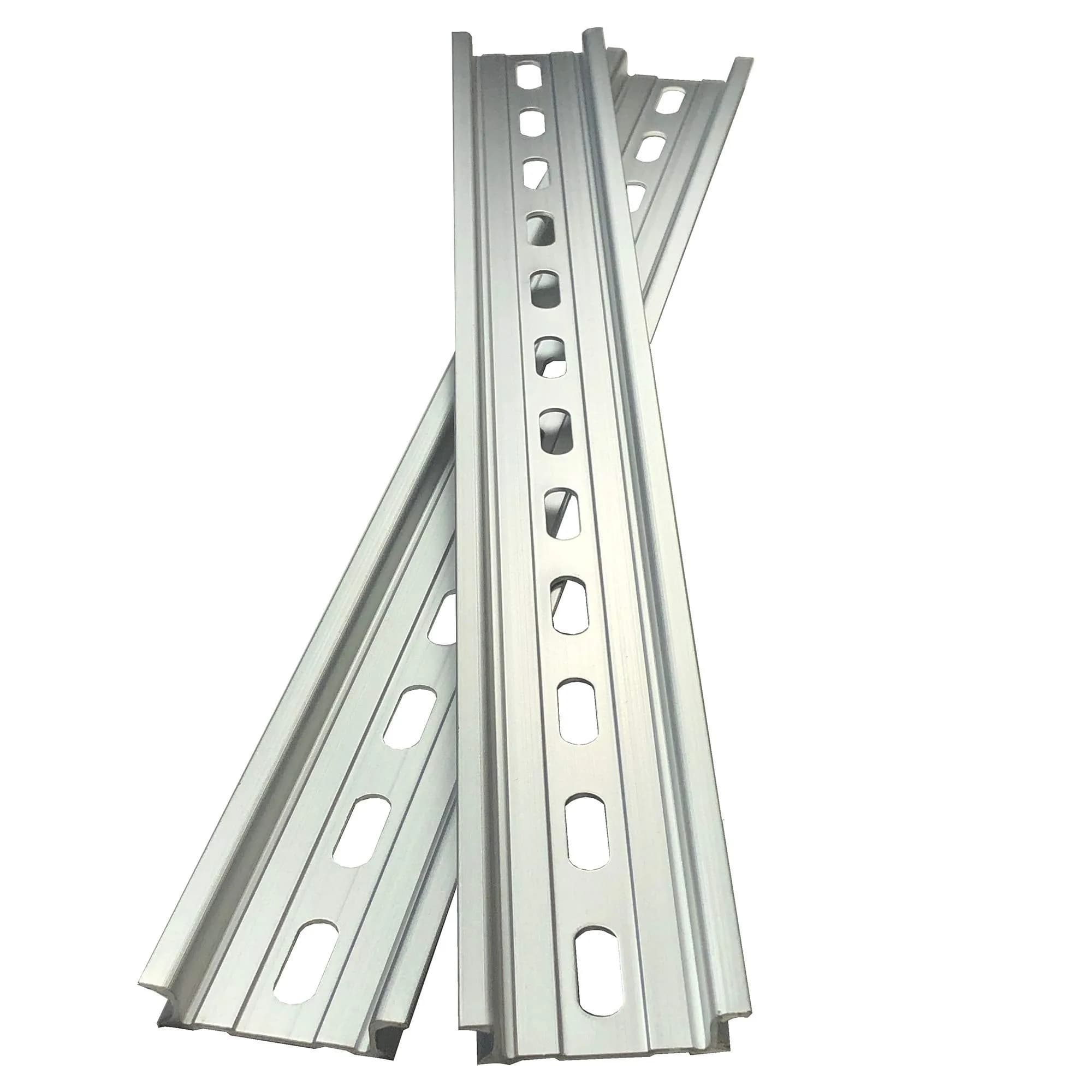 International Connector 2 Pieces DIN Rail Aluminum 12" (305mm) Slotted RoHS Compliant
