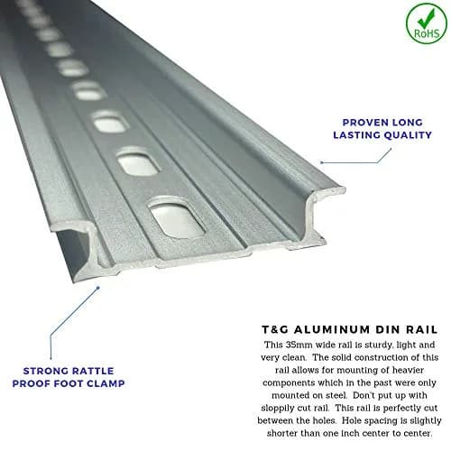International Connector 2 Pieces DIN Rail Aluminum 12" (305mm) Slotted RoHS Compliant thumbnail 4