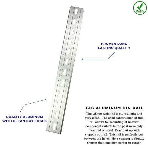 International Connector 2 Pieces DIN Rail Aluminum 12" (305mm) Slotted RoHS Compliant thumbnail 2