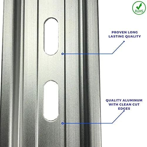 International Connector 2 Pieces DIN Rail Aluminum 12" (305mm) Slotted RoHS Compliant thumbnail 3