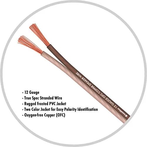 InstallGear 12 Gauge Speaker Wire 30ft | Copper, Brown, OFC, Round, 12 AWG, 30 Feet thumbnail 3