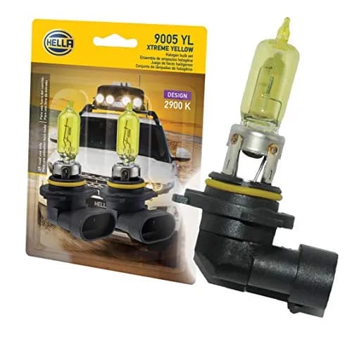 Hella Optilux XY Series Xenon Yellow HB3 9005 Halogen Bulbs, 12V 65W, 2 Pack - main product image