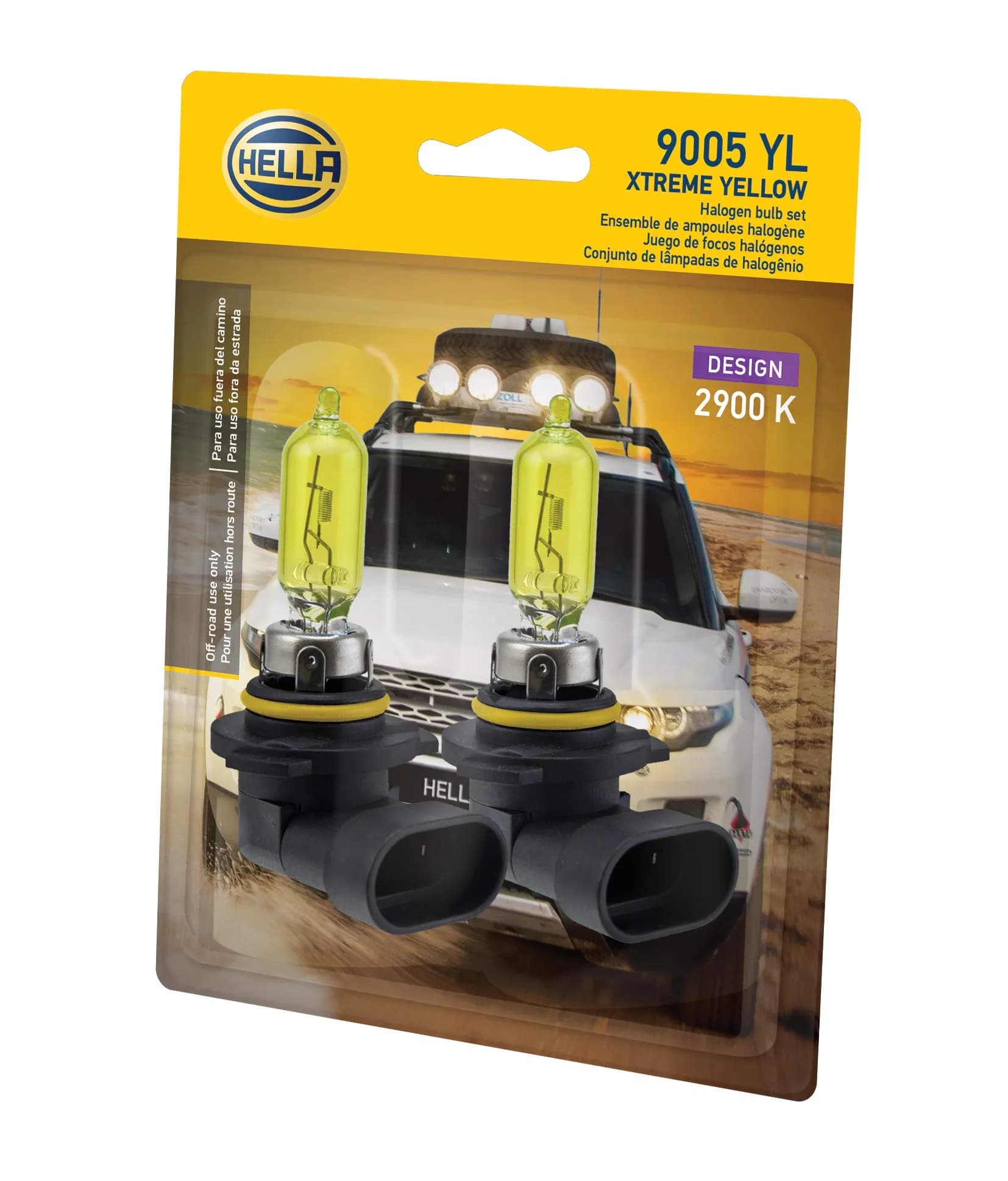 Hella Optilux XY Series Xenon Yellow HB3 9005 Halogen Bulbs, 12V 65W, 2 Pack thumbnail 2