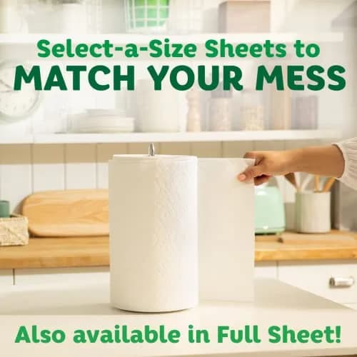Bounty Quick-Size Paper Towels, White, 12 Family Triple Rolls (40 Regular Rolls Equivalent) thumbnail 6