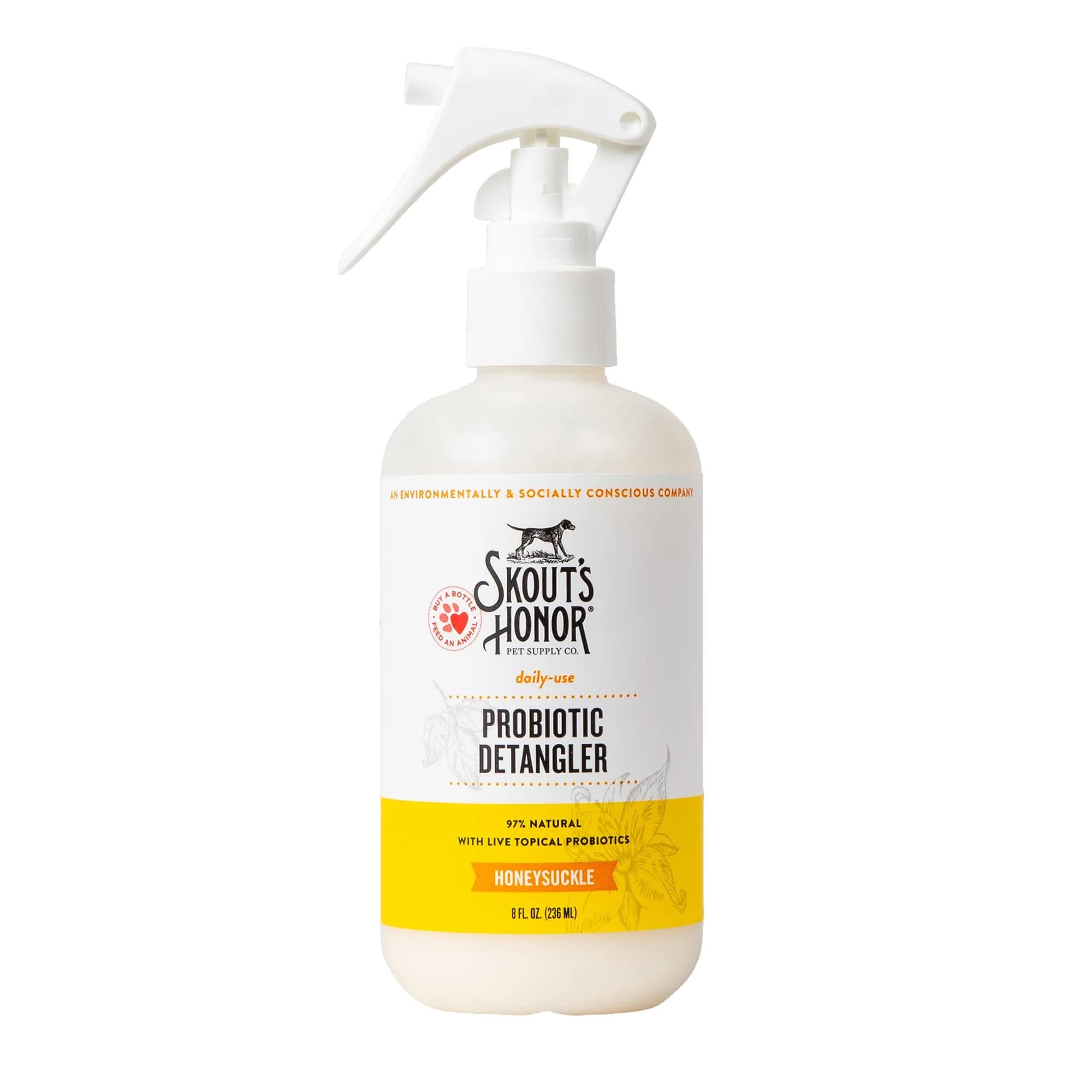 SKOUT'S HONOR Probiotic Dog Detangler Spray, 8 oz | Hydrates & Softens Coat for Daily Use