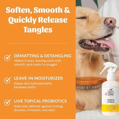 SKOUT'S HONOR Probiotic Dog Detangler Spray, 8 oz | Hydrates & Softens Coat for Daily Use thumbnail 3