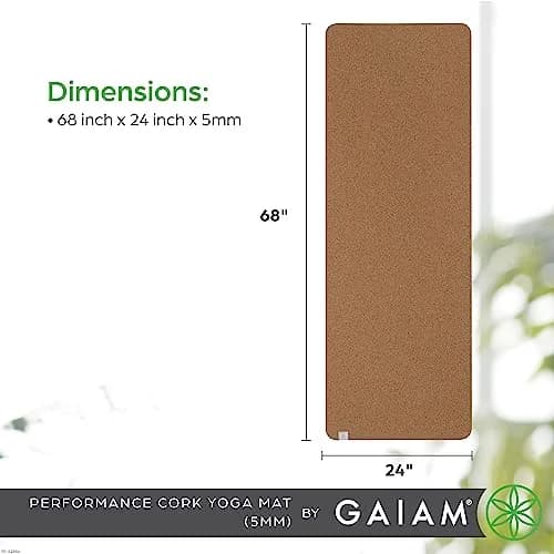 Gaiam Cork Yoga Mat, Natural Non-Slip Exercise & Fitness Mat for Hot Yoga | Eco-Friendly & Durable thumbnail 6