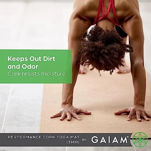 Gaiam Cork Yoga Mat, Natural Non-Slip Exercise & Fitness Mat for Hot Yoga | Eco-Friendly & Durable thumbnail 3