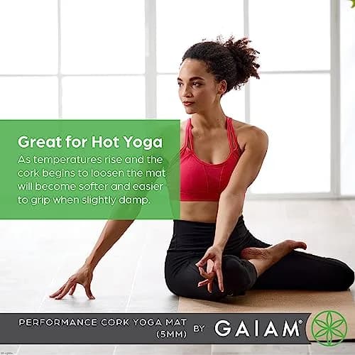 Gaiam Cork Yoga Mat, Natural Non-Slip Exercise & Fitness Mat for Hot Yoga | Eco-Friendly & Durable thumbnail 4